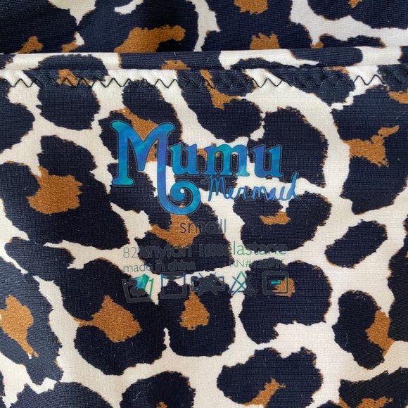 Show Me Your Mumu Mermaid Bikini Bottom Size S Leopard Print Tie Waist - Picture 4 of 4